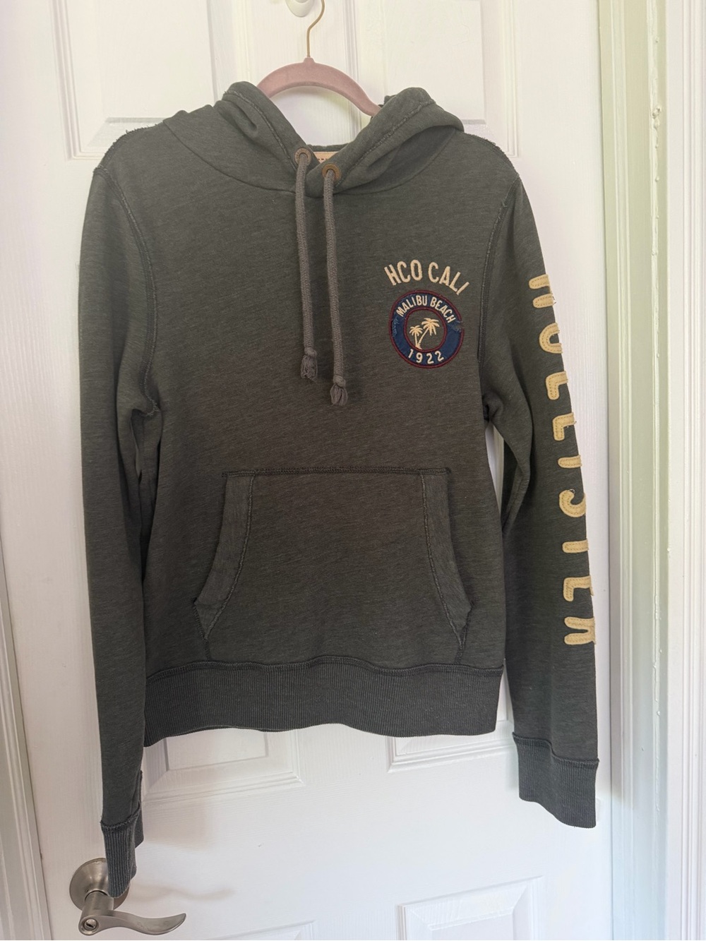 Hollister Olive Green HCO Cali Pullover Hoodie with Malibu Patch